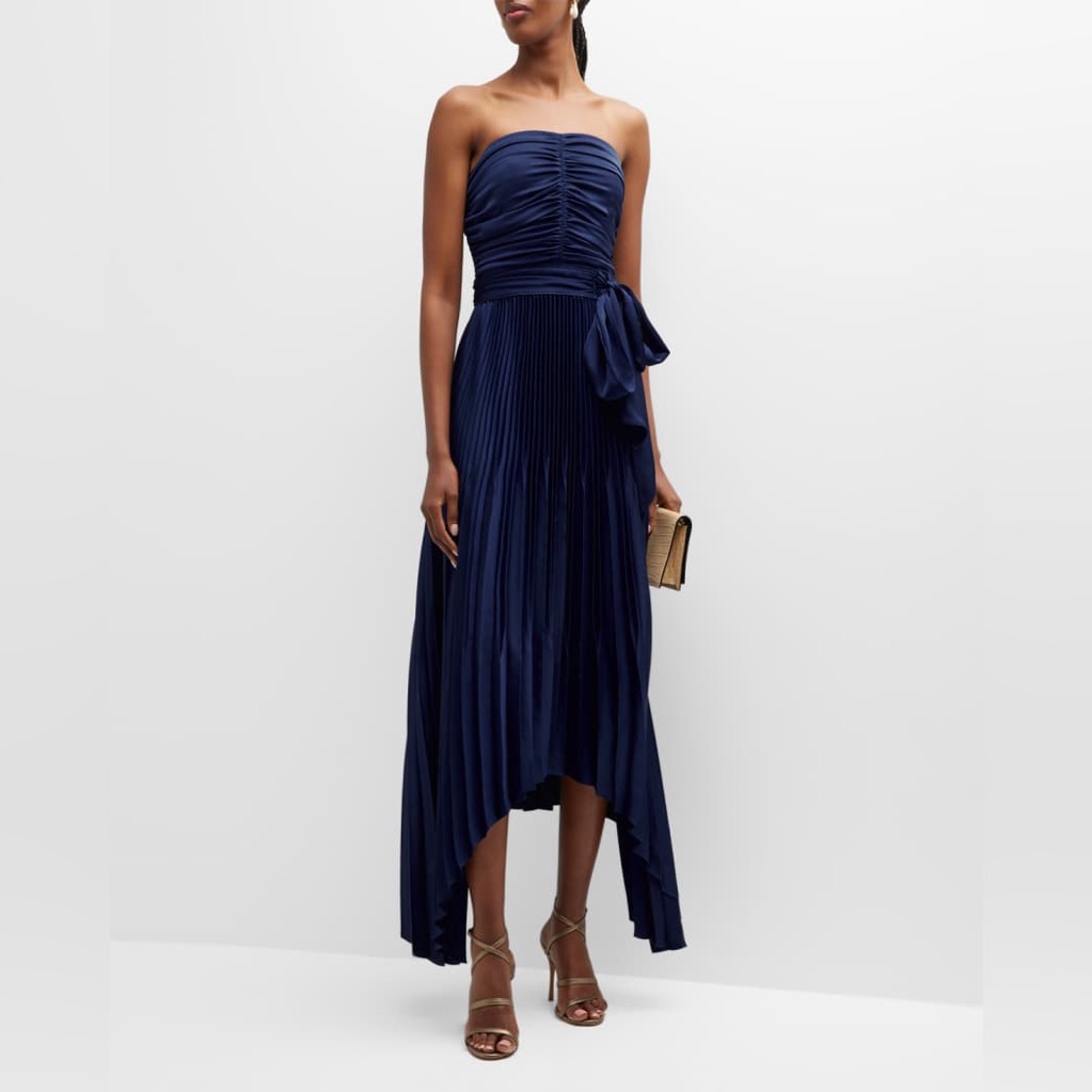 Nwt Ramy Brook Fernanda Pleated Strapless Dress